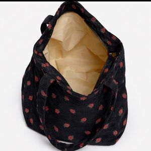 Black and Red Strawberry Tote Bag